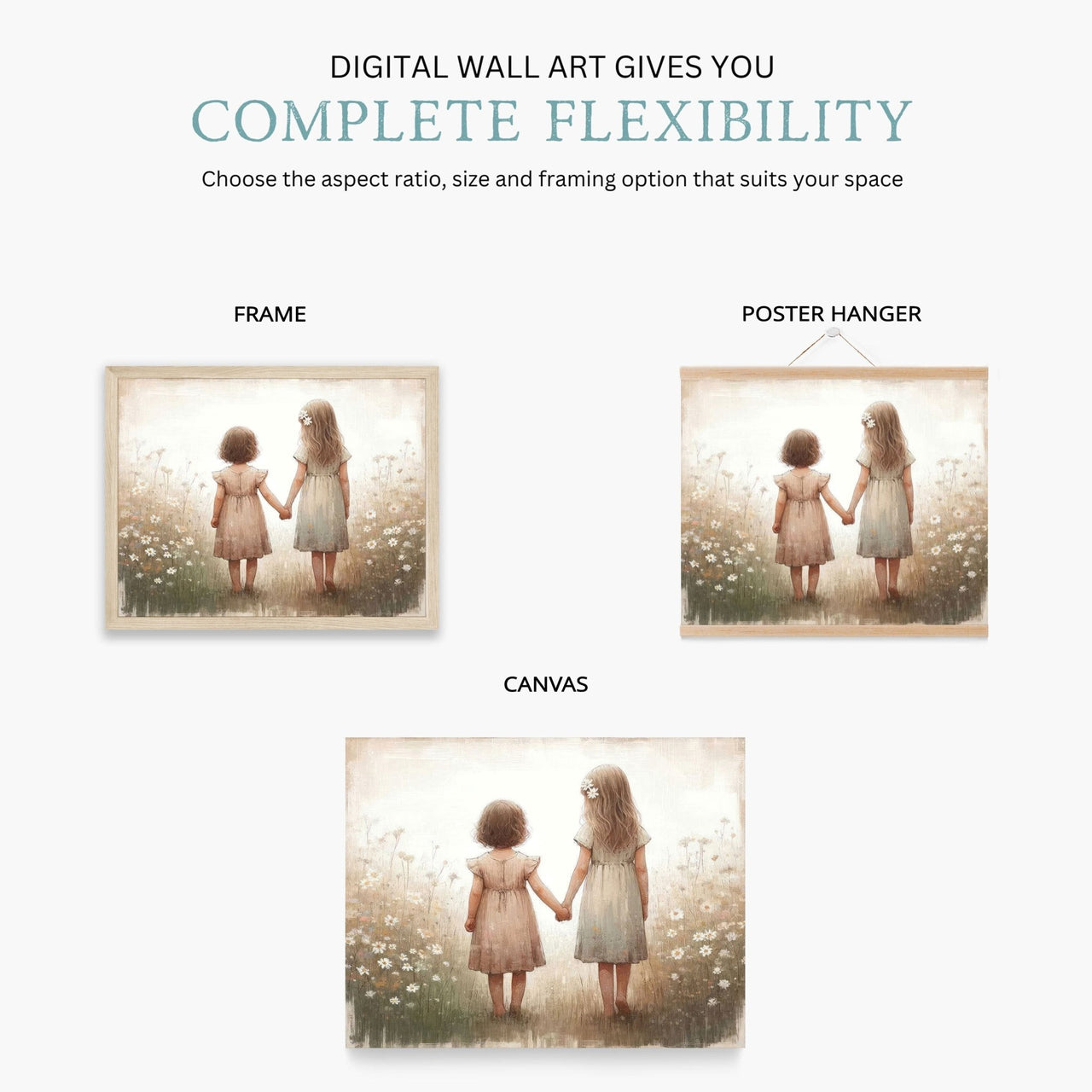 Sisterhood Wall Art – Family Girls Room Print