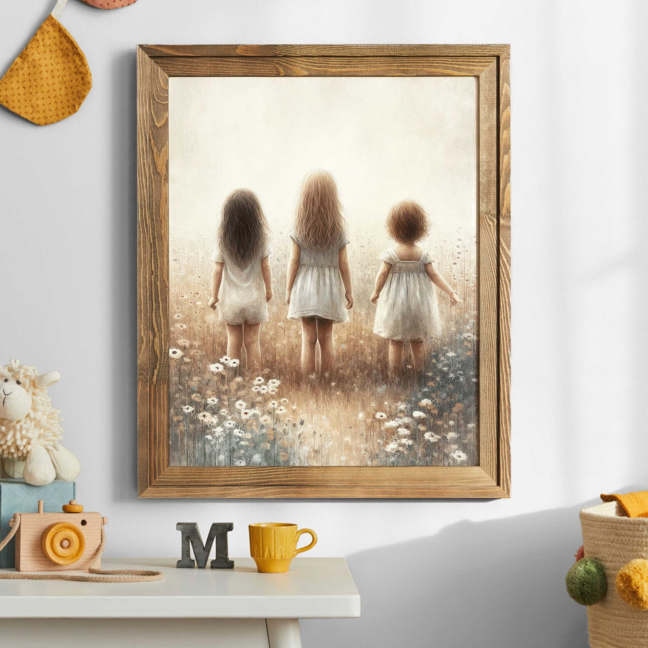 Three Sisters Wall Art – Family Girls Room Print