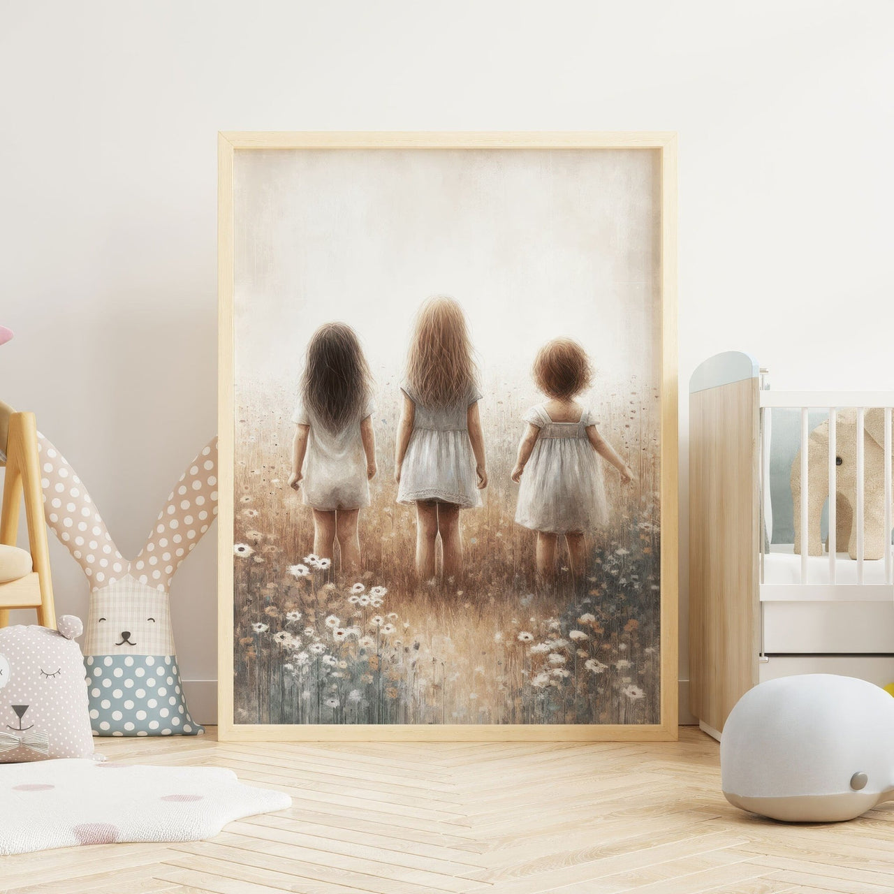 Three Sisters Wall Art – Family Girls Room Print