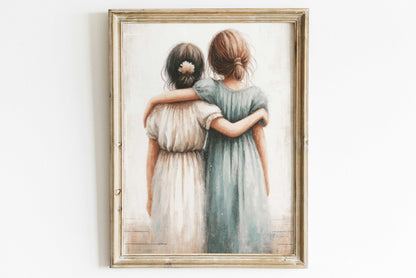 Sisterhood Wall Art, Best Friends Decor, Girls Room Print - WildfieldPrints