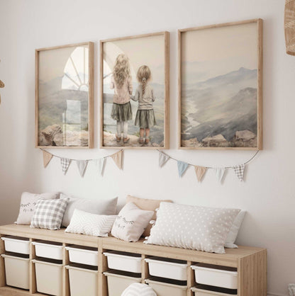 Sisters Bedroom Decor, Adventure Wall Art, Sister Room Print - WildfieldPrints