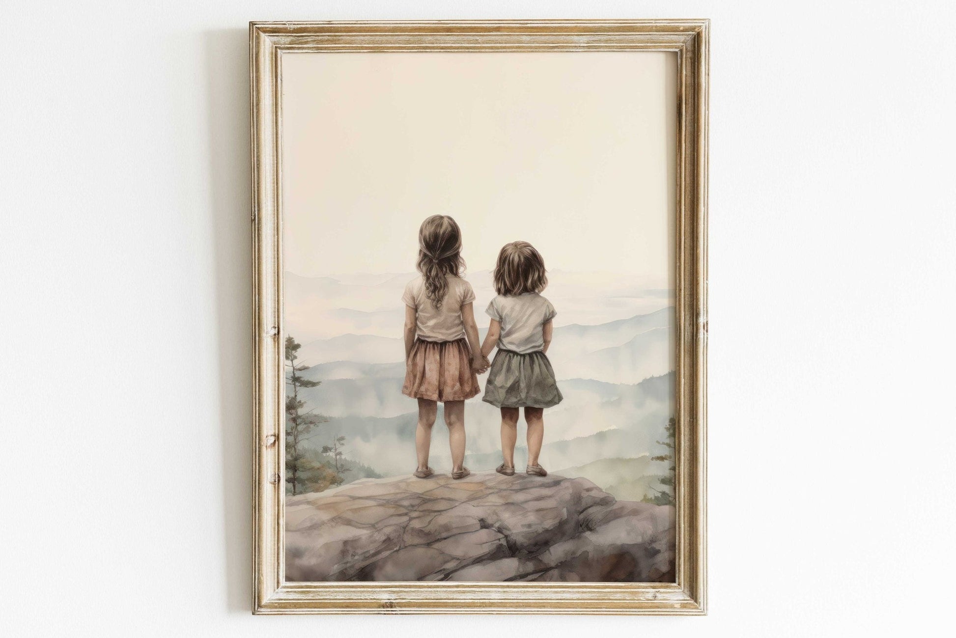 Sisters Bedroom Decor, Cute Room Print, Best Friends Wall Art - WildfieldPrints
