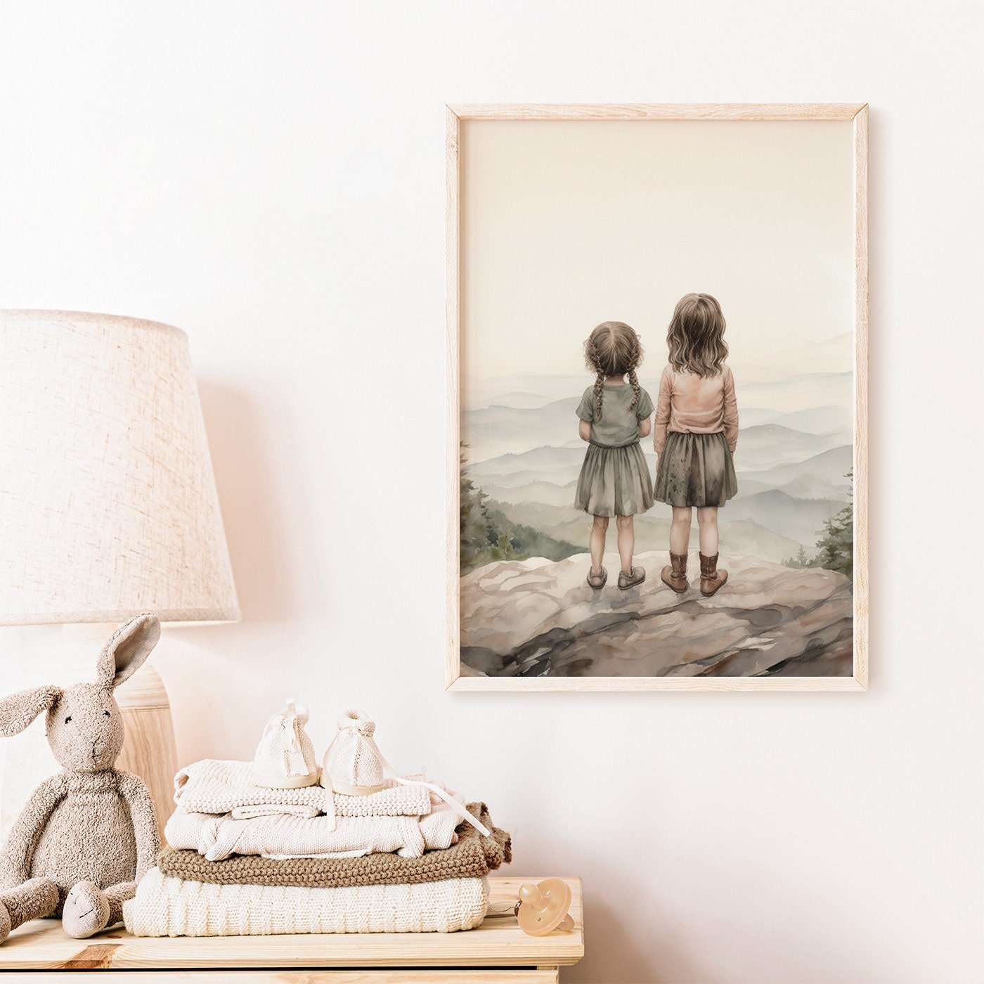 Sisters Bedroom Decor, Cute Room Print, Best Friends Wall Art - WildfieldPrints