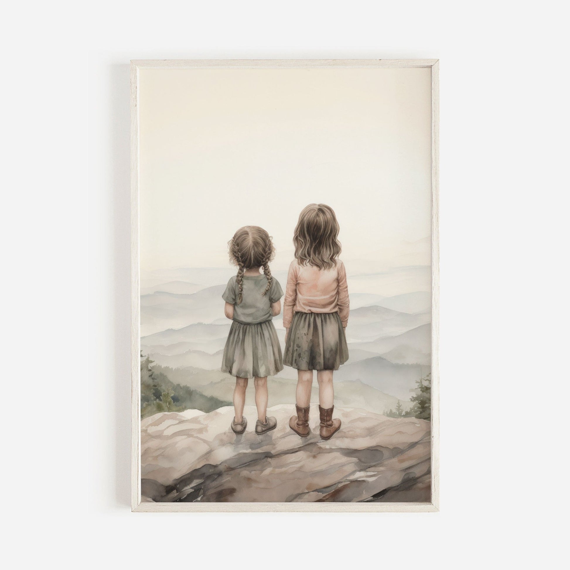 Sisters Bedroom Decor, Cute Room Print, Best Friends Wall Art - WildfieldPrints