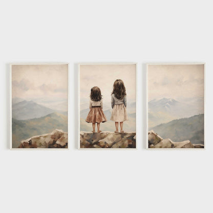 Sisters Bedroom Decor, Sister Room Print, Adventure Wall Art - WildfieldPrints