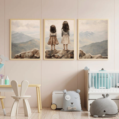 Sisters Bedroom Decor, Sister Room Print, Adventure Wall Art - WildfieldPrints