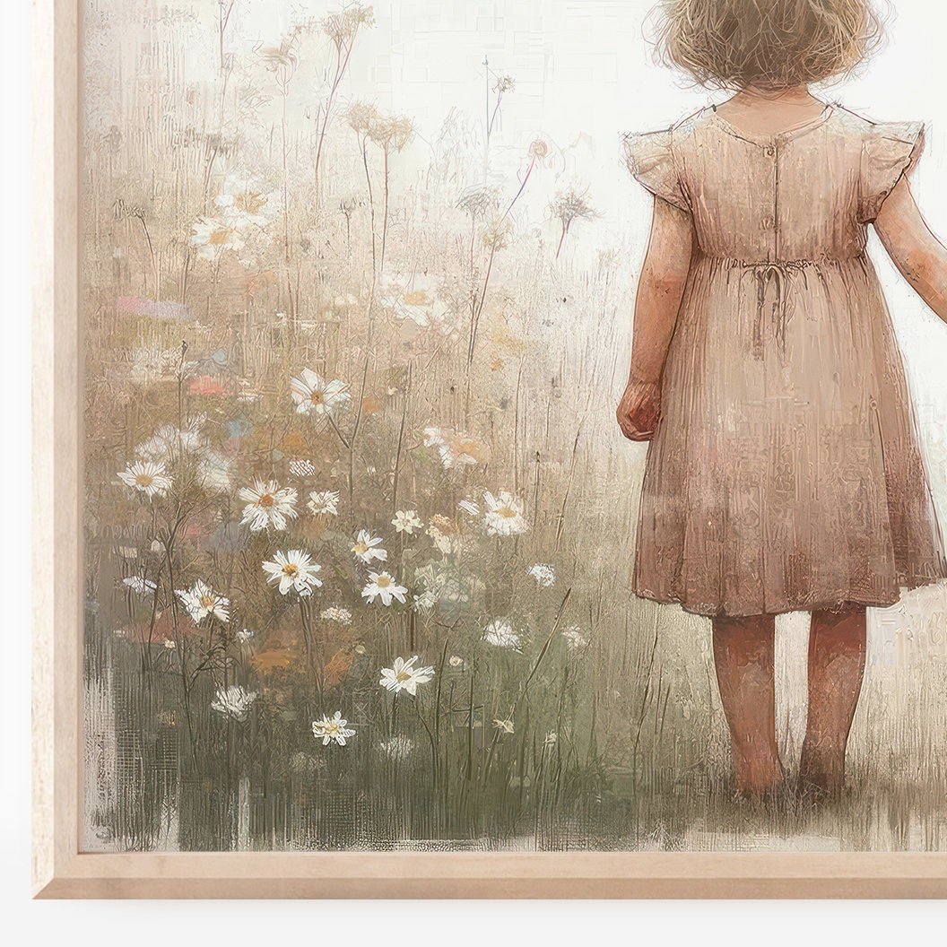 Wildflower Field Wall Art – Siblings Nursery Print