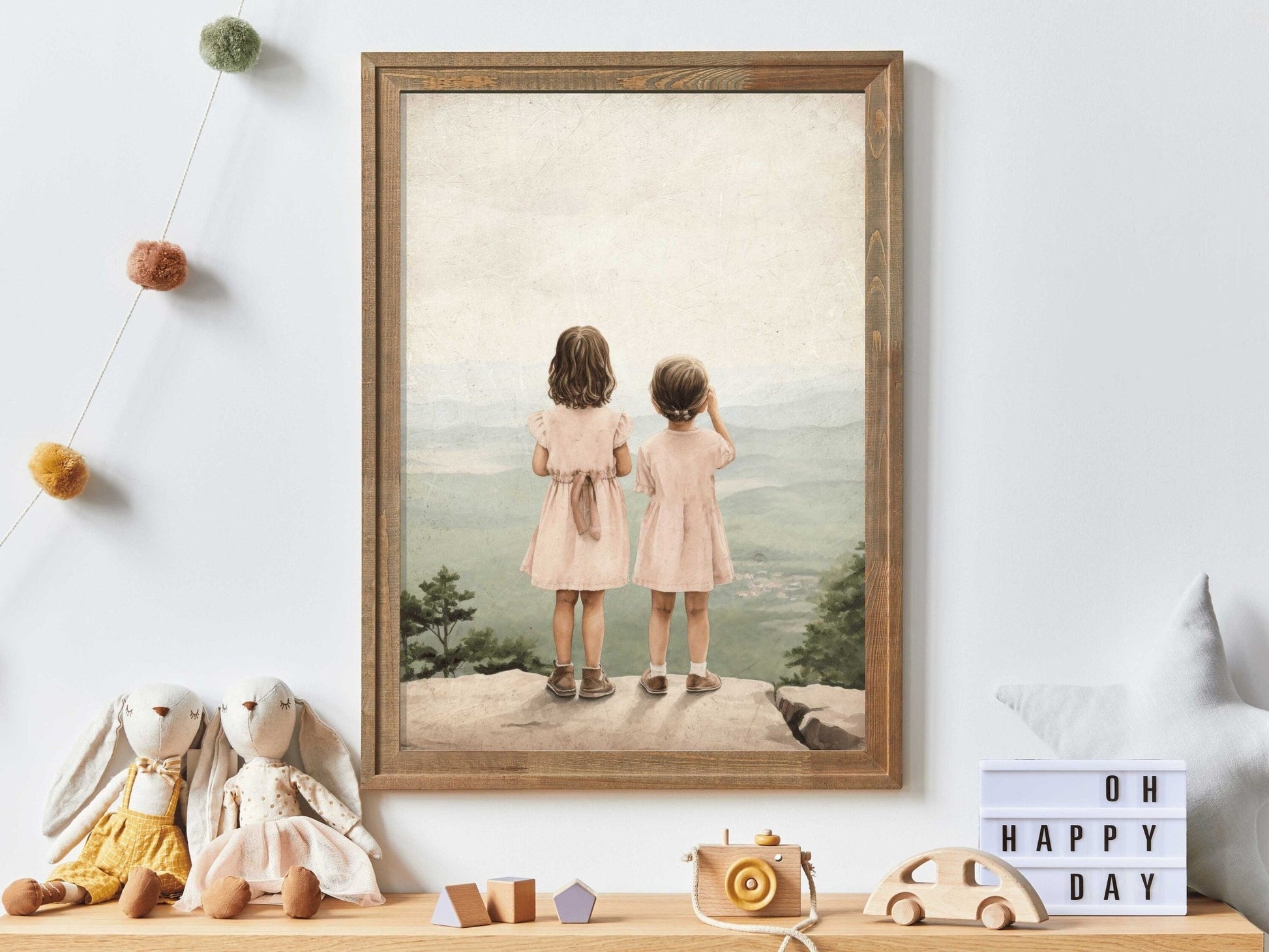Sisters Room Prints, Adventure Theme Decor, Toddler Girl Wall Art - WildfieldPrints