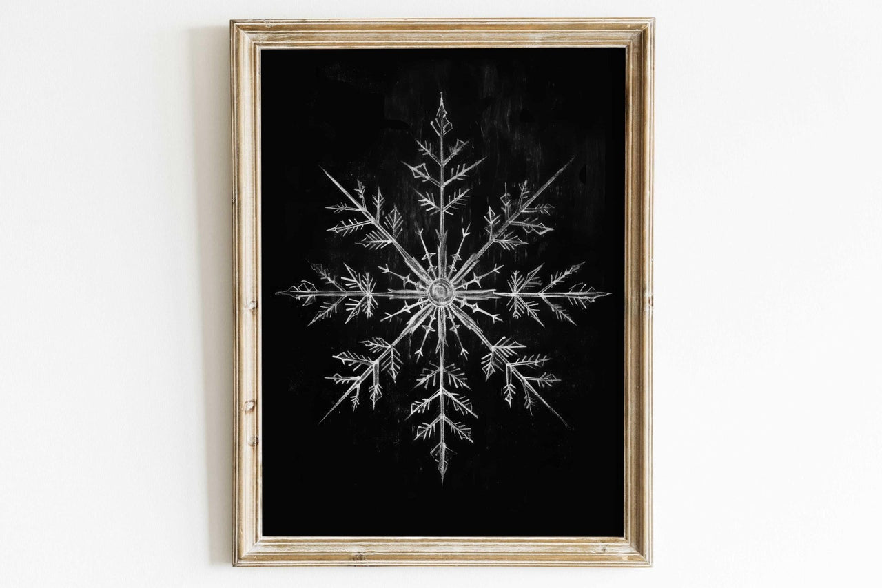 Snow Crystal Wall Art – Winter Nursery Print