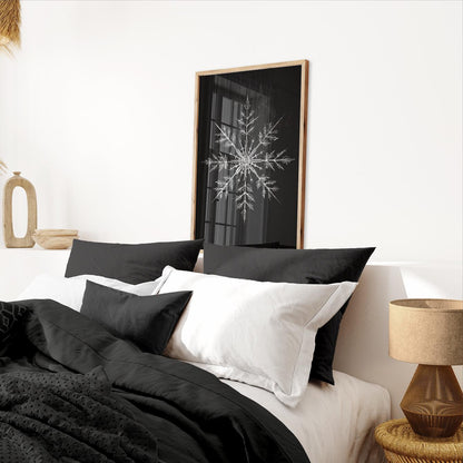 Snow Crystal Print, Christmas Wall Art, Modern Farmhouse Decor - WildfieldPrints