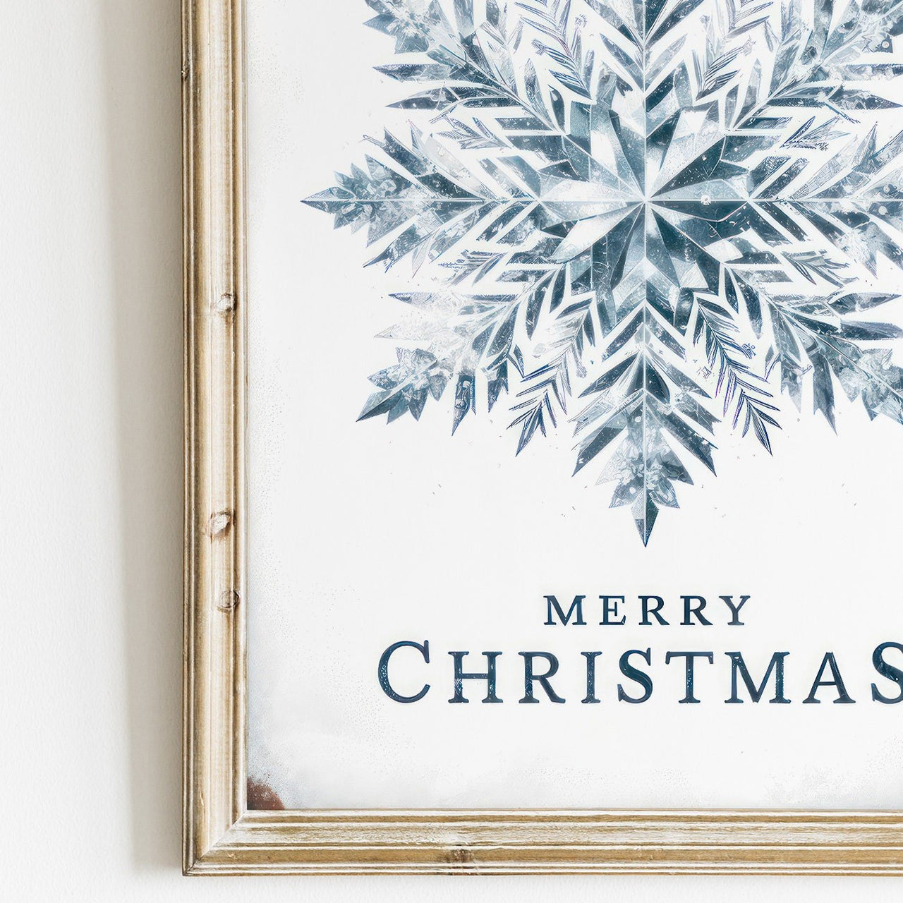 Snowflake Art Print – Holiday Christmas Wall Decor