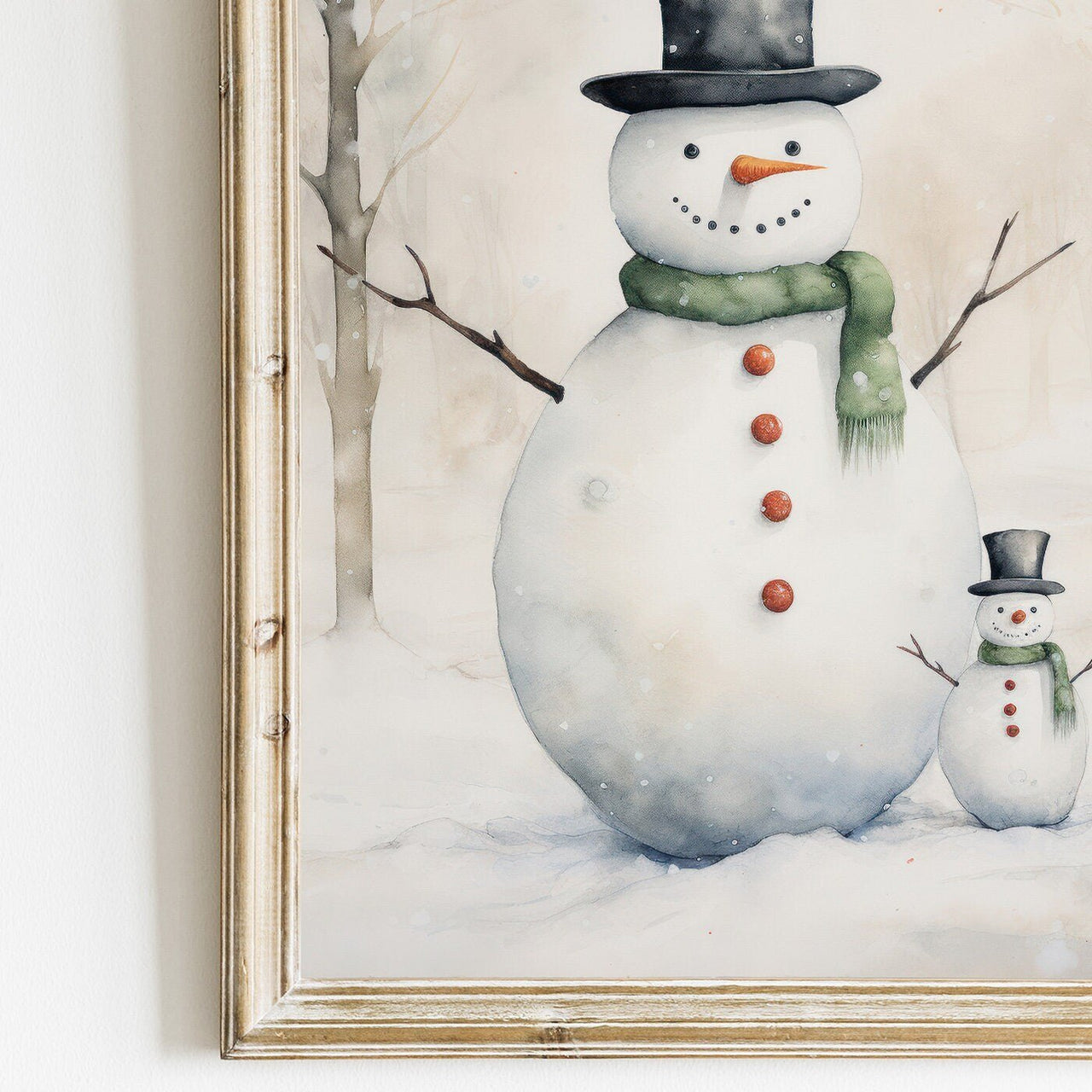 Snowman Wall Art – Christmas Kids Room Print