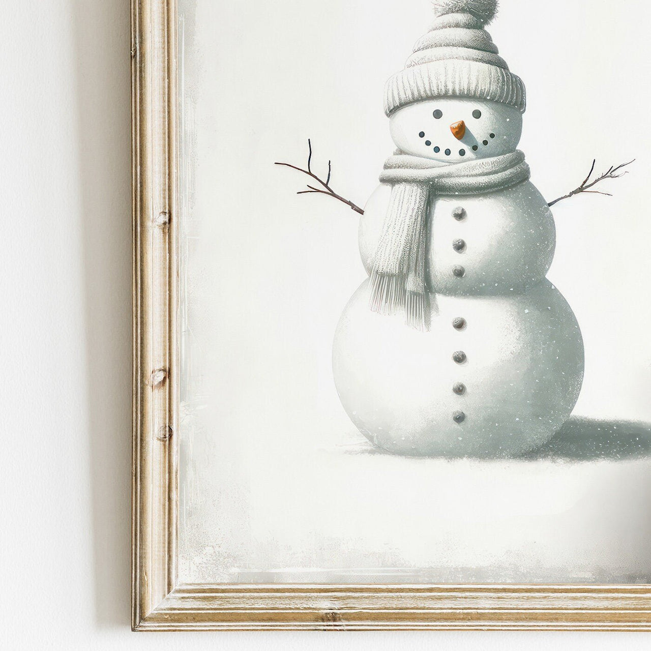 Snowman Wall Art – Christmas Kids Room Print