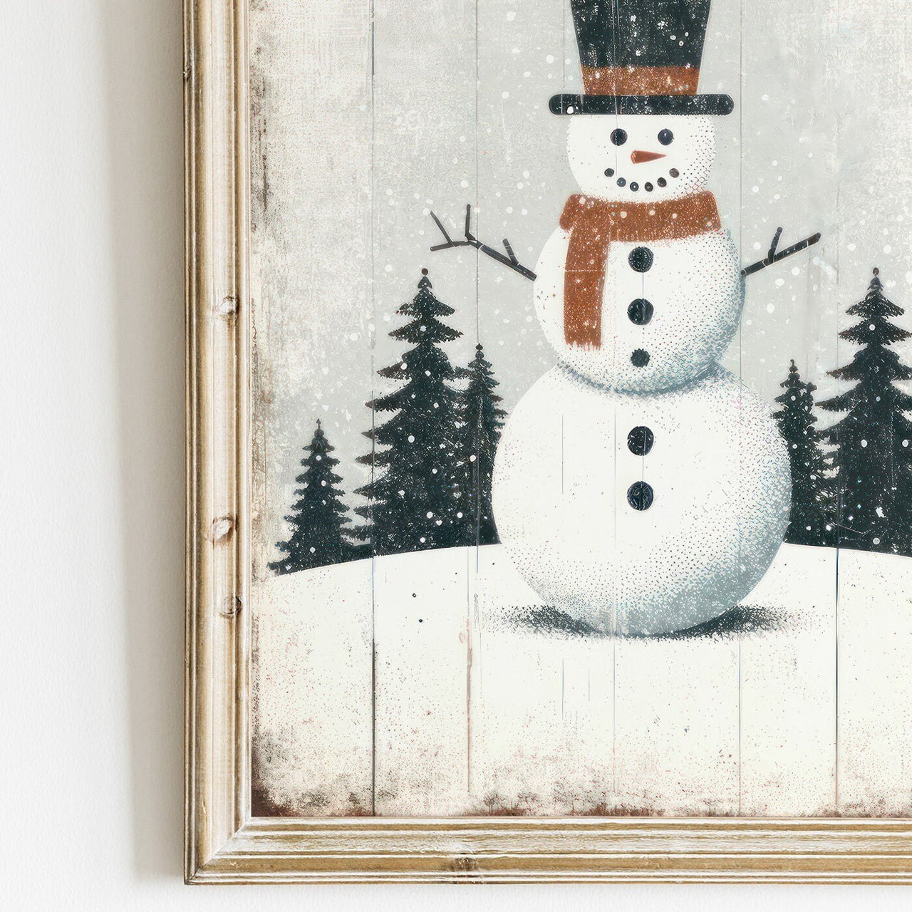 Snowman Wall Art – Christmas Kids Room Print