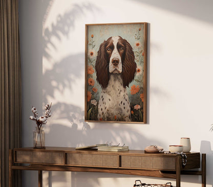 Springer Spaniel Art, Vintage Dog Portrait, Unique Decor Gift - WildfieldPrints