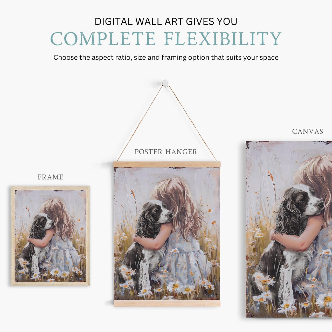 Springer Spaniel Wall Art – Dog Nursery Print for Girls' Room