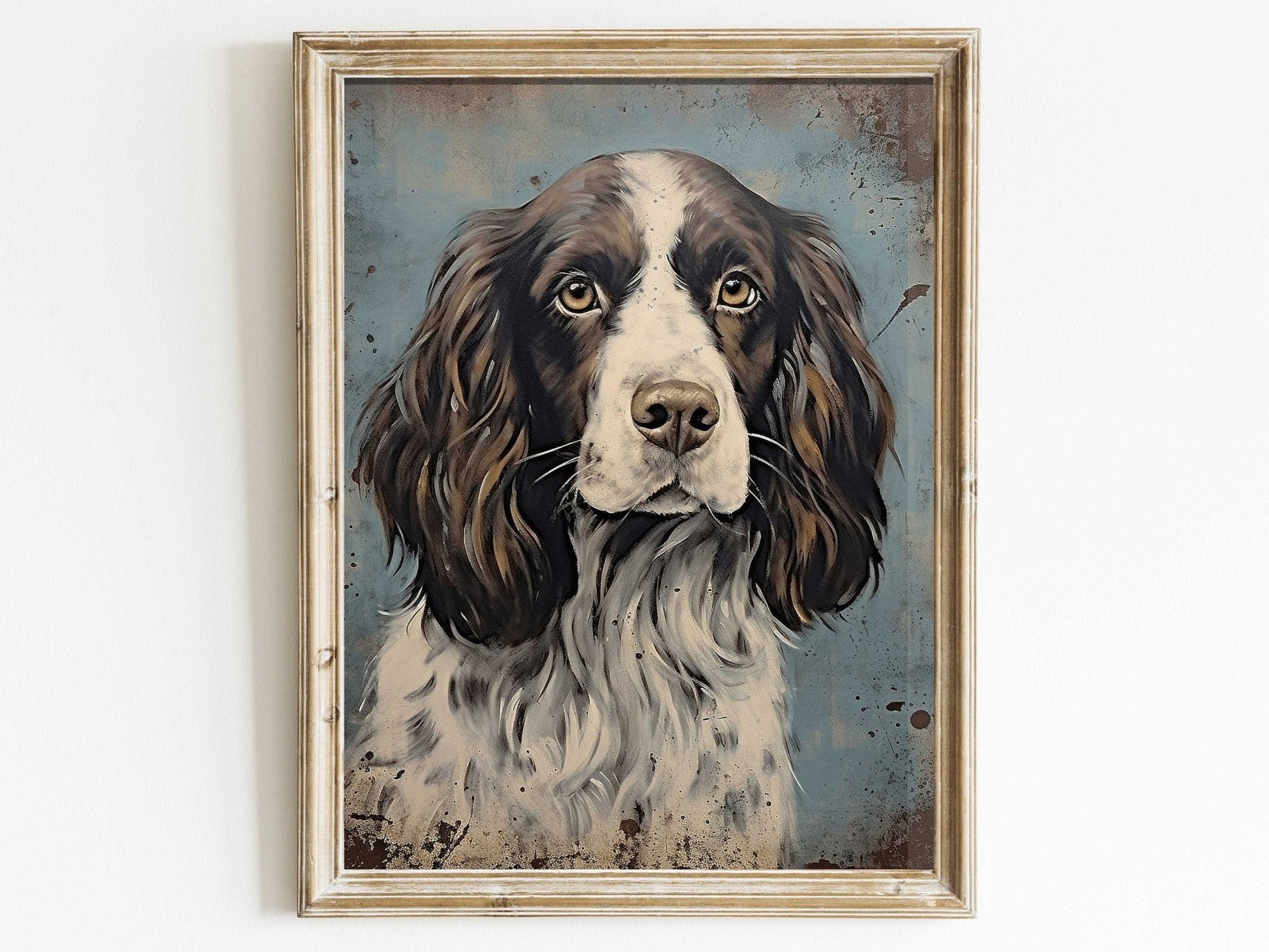 Springer Spaniel Portrait, Rustic Dog Decor, Perfect Gift for Owners - WildfieldPrints