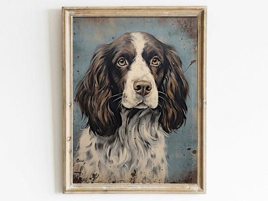 Springer Spaniel Portrait, Rustic Dog Decor, Perfect Gift for Owners - WildfieldPrints