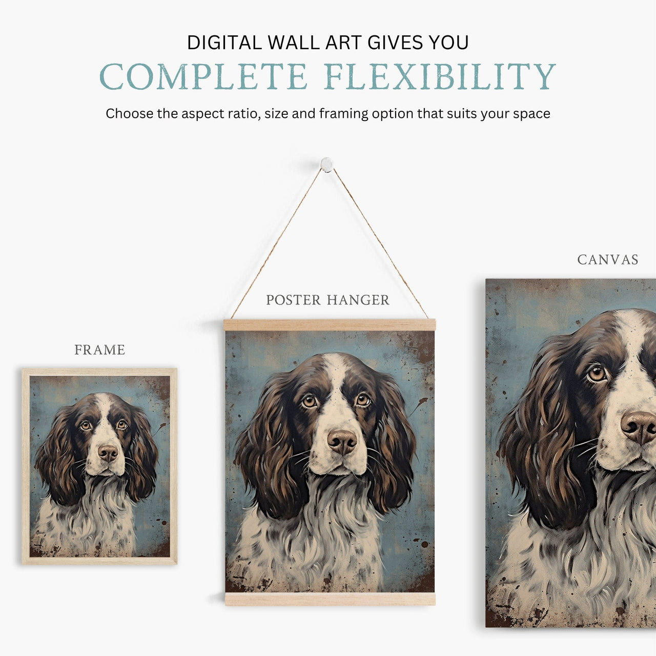 Springer Spaniel Wall Art – Dog Vintage Room Print