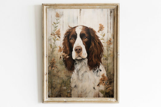 Springer Spaniel Print, Vintage Dog Painting, Charming Canine Decor - WildfieldPrints