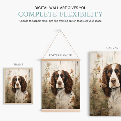 Springer Spaniel Print, Vintage Dog Painting, Charming Canine Decor - WildfieldPrints