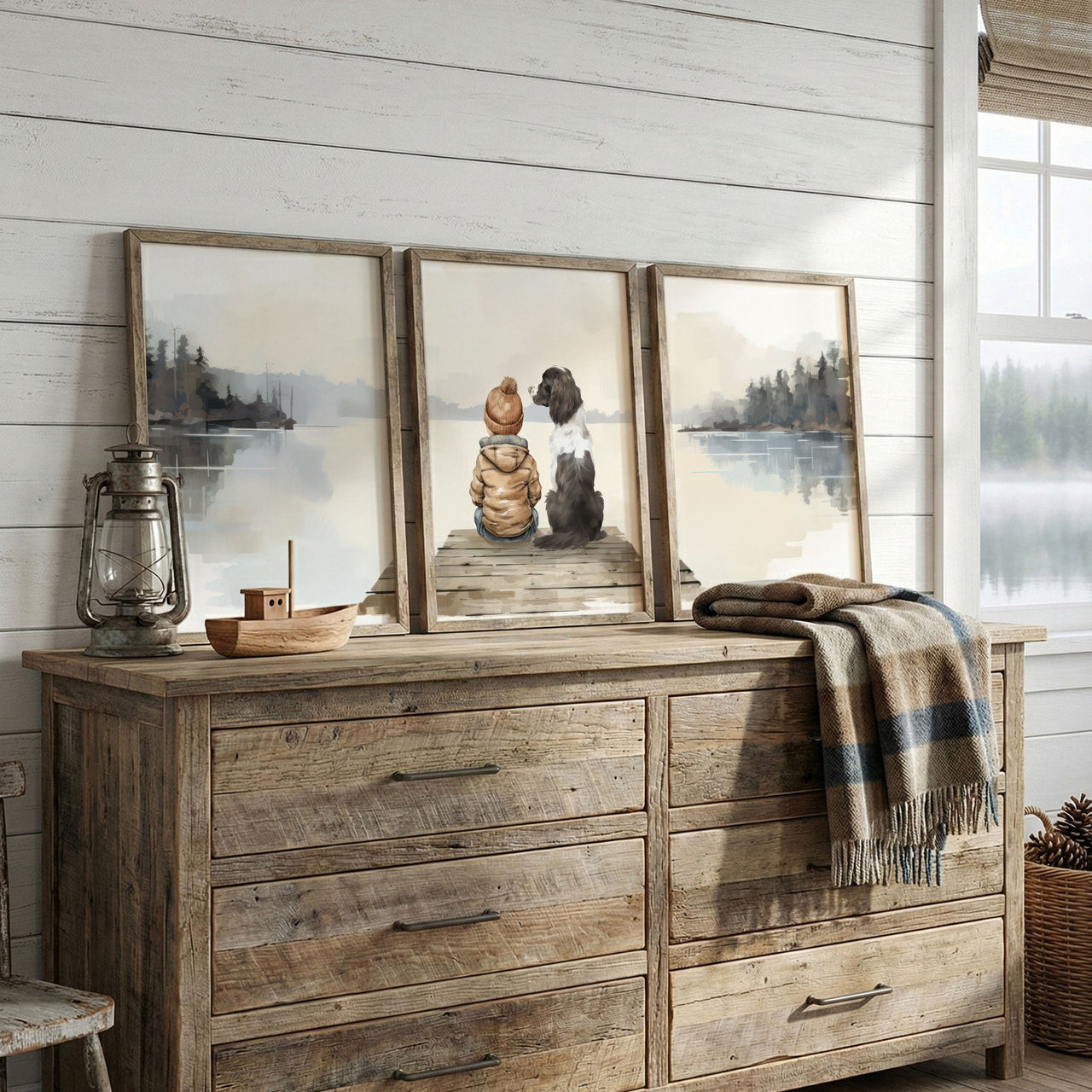 Springer Spaniel Wall Art – Dog Boys Room Print • Set of 3