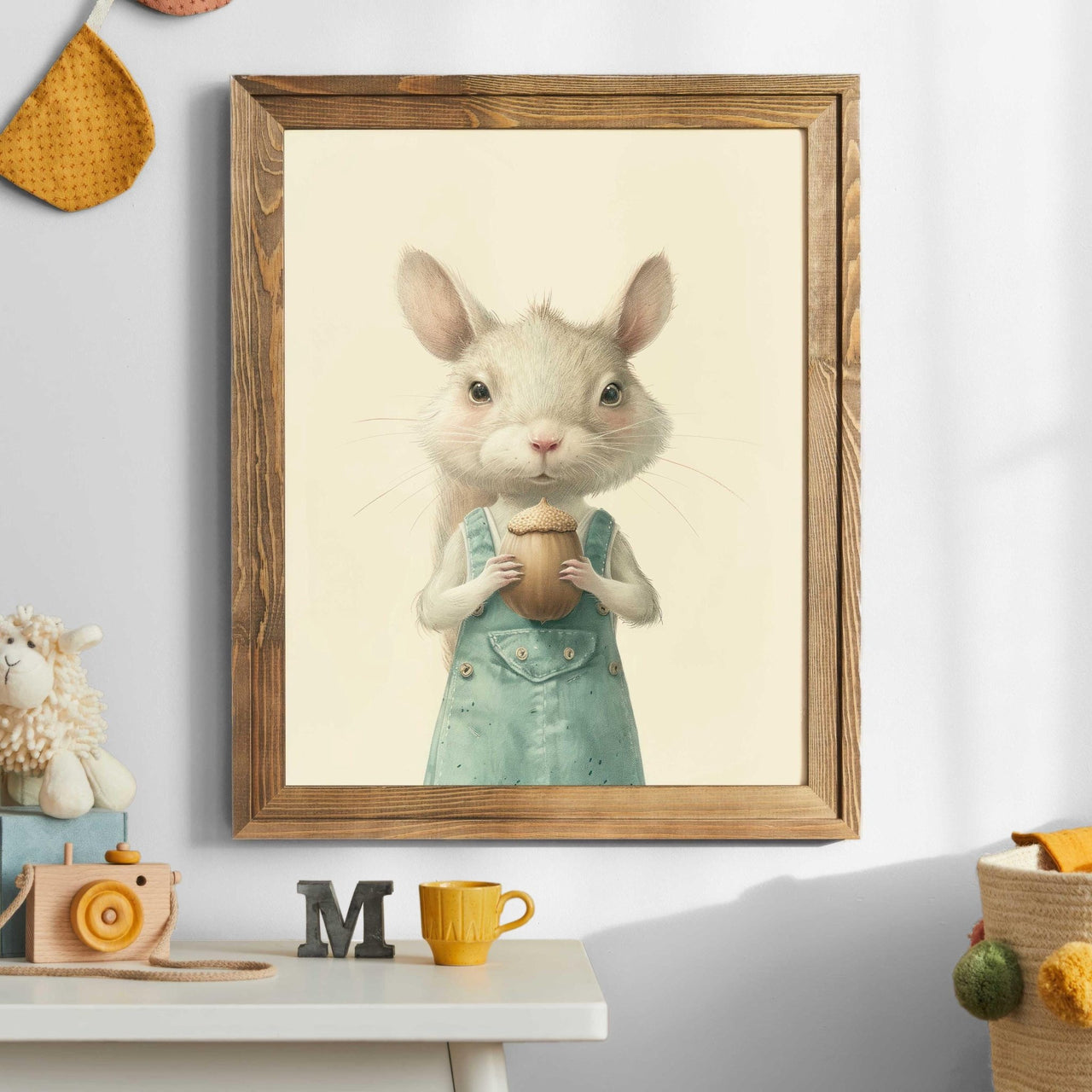 Whimsical Squirrel Wall Art – Woodland Nursery Print