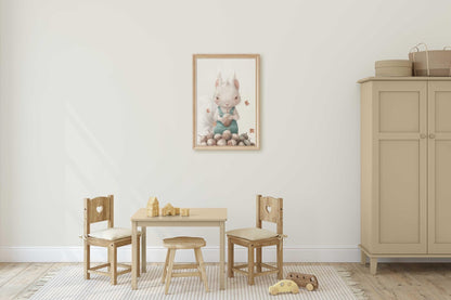 Squirrel Nursery Prints, Whimsical Woodland Decor, Acorn and Squirrel - WildfieldPrints