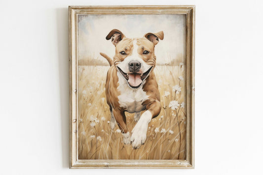Staffordshire Bull Terrier Wall Art, Dog Lover Gift, Pet Portrait - WildfieldPrints