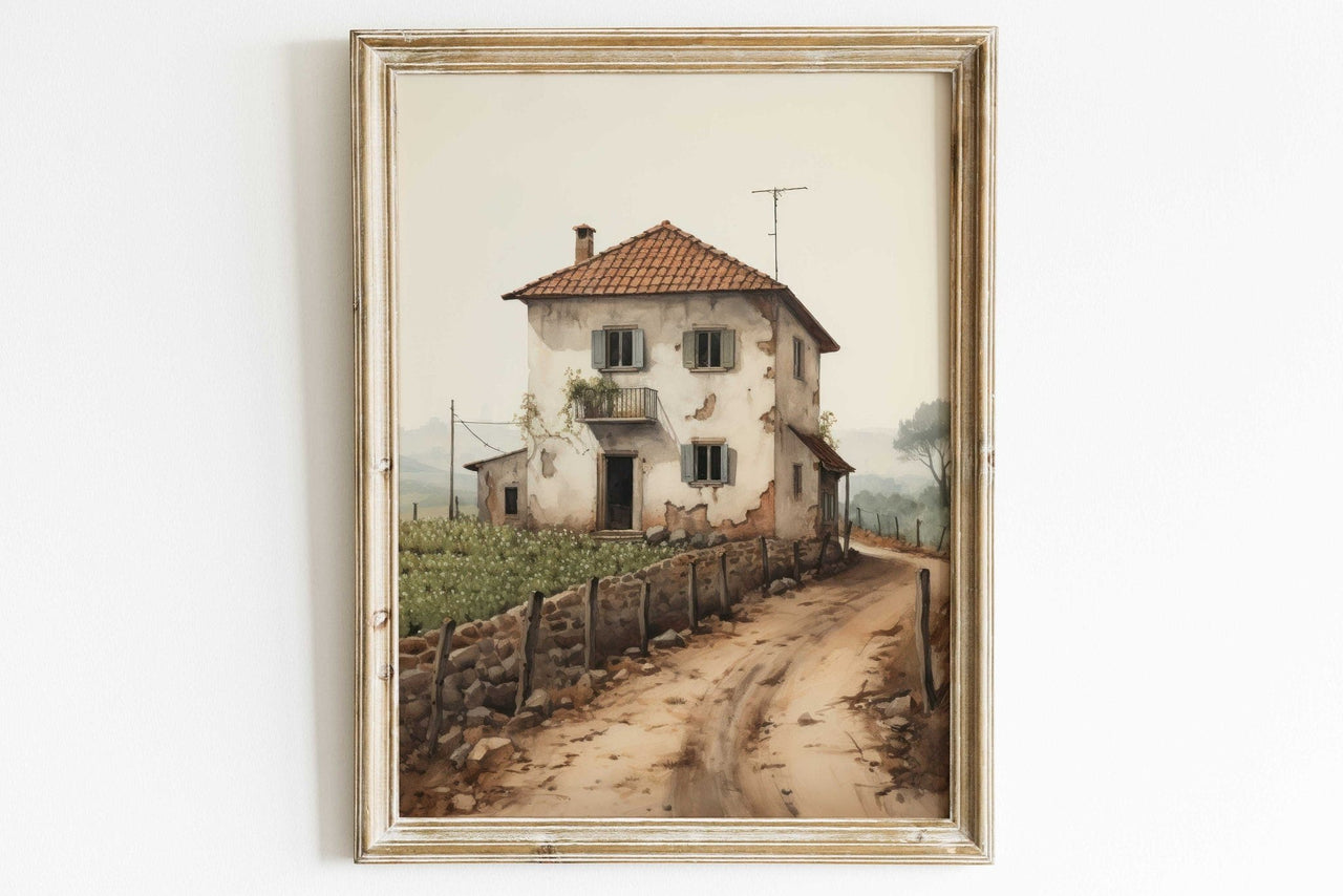 Stone House Print – Farmhouse Nursery Wall Art