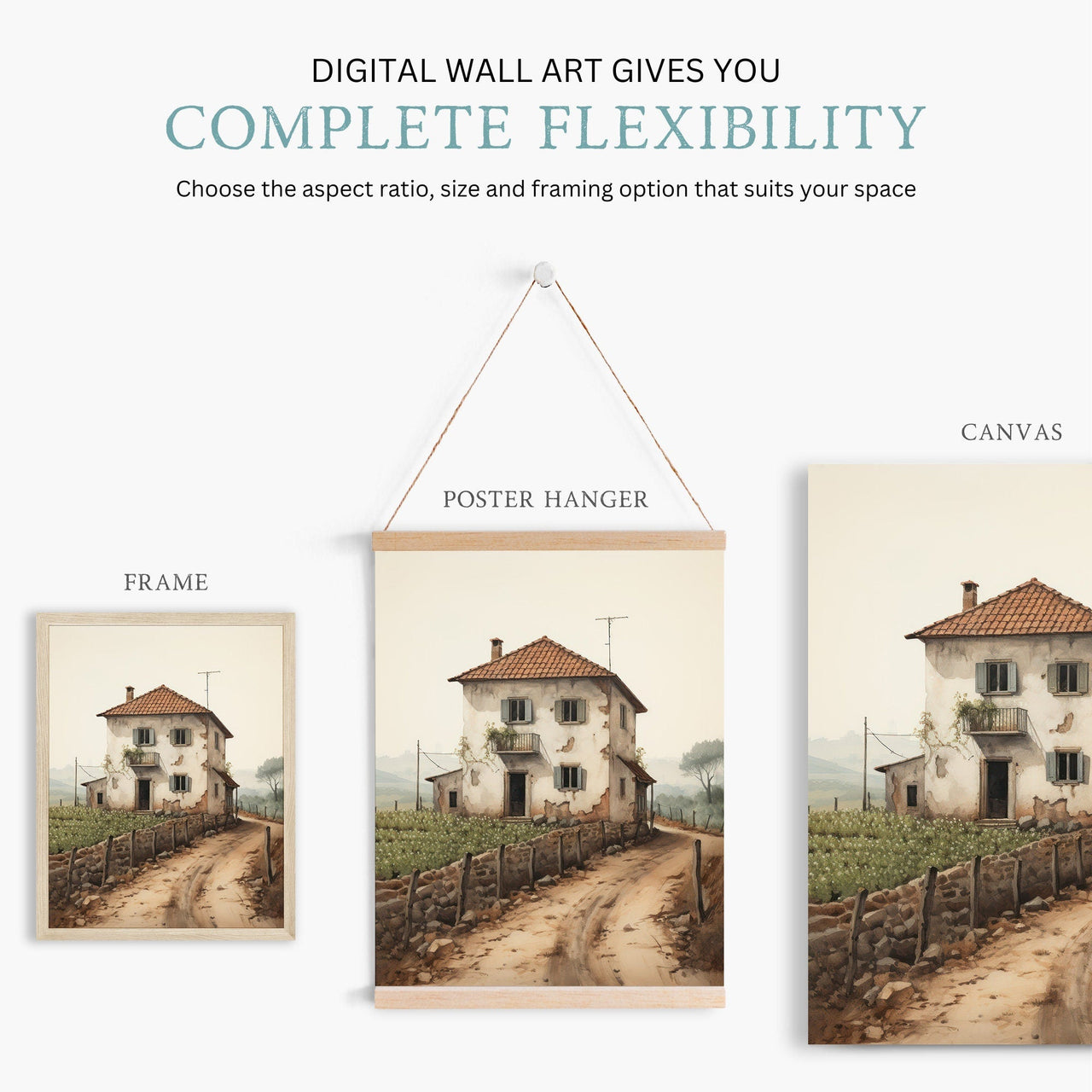 Stone House Print – Farmhouse Nursery Wall Art