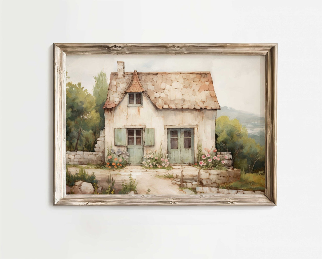 Stone House Wall Art – Countryside Living Room Print