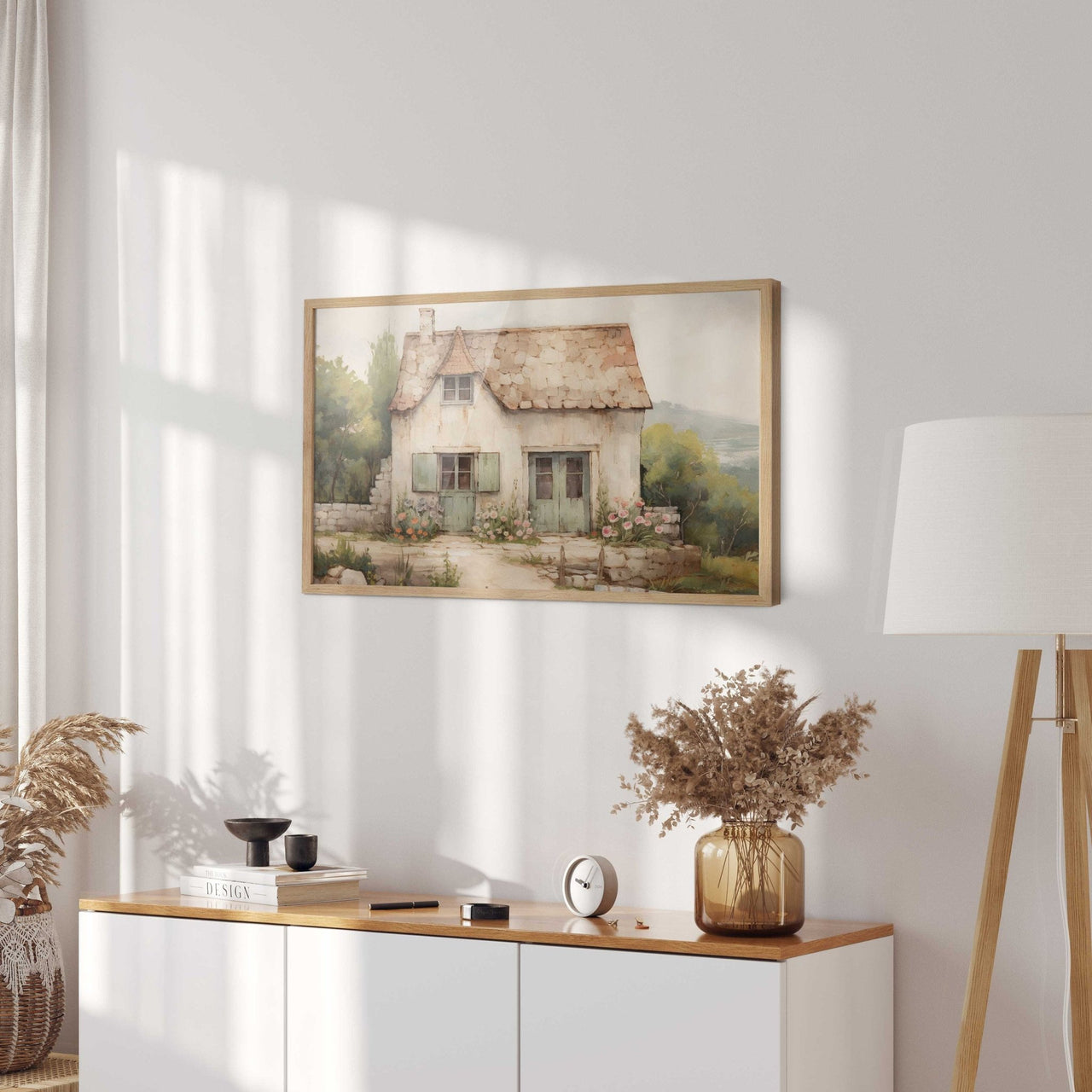 Stone House Wall Art – Countryside Living Room Print