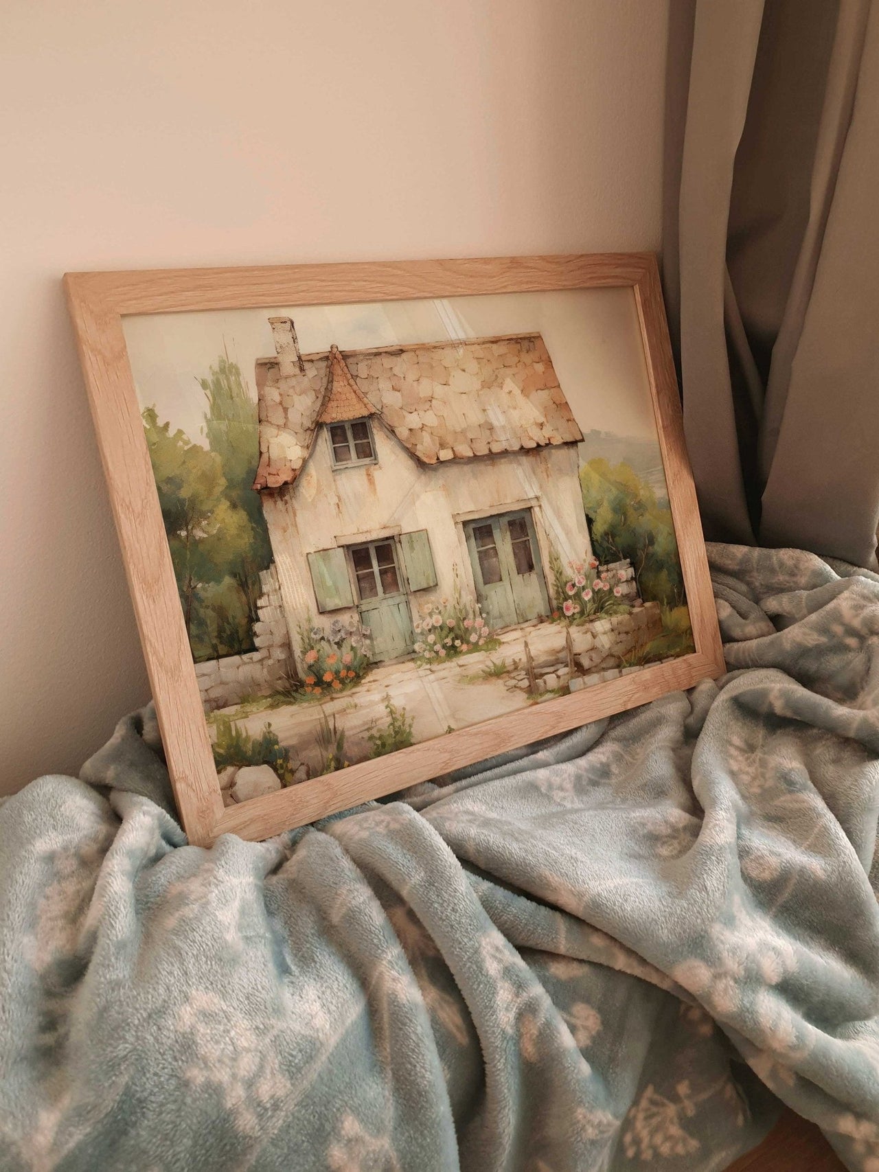 Stone House Wall Art – Countryside Living Room Print