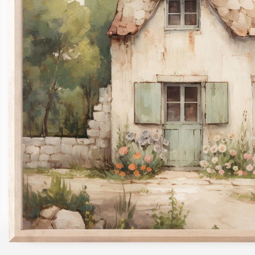 Stone House Wall Art – Countryside Living Room Print