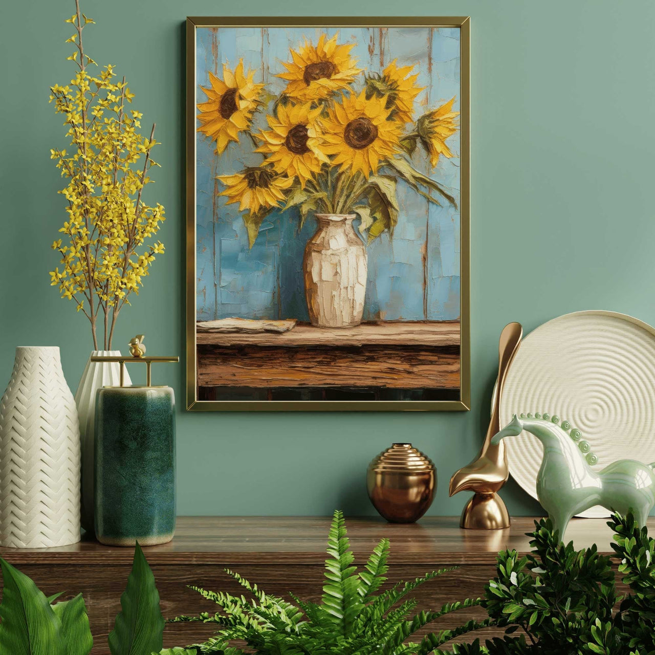 Sunflower Print – Floral Living Room Wall Art