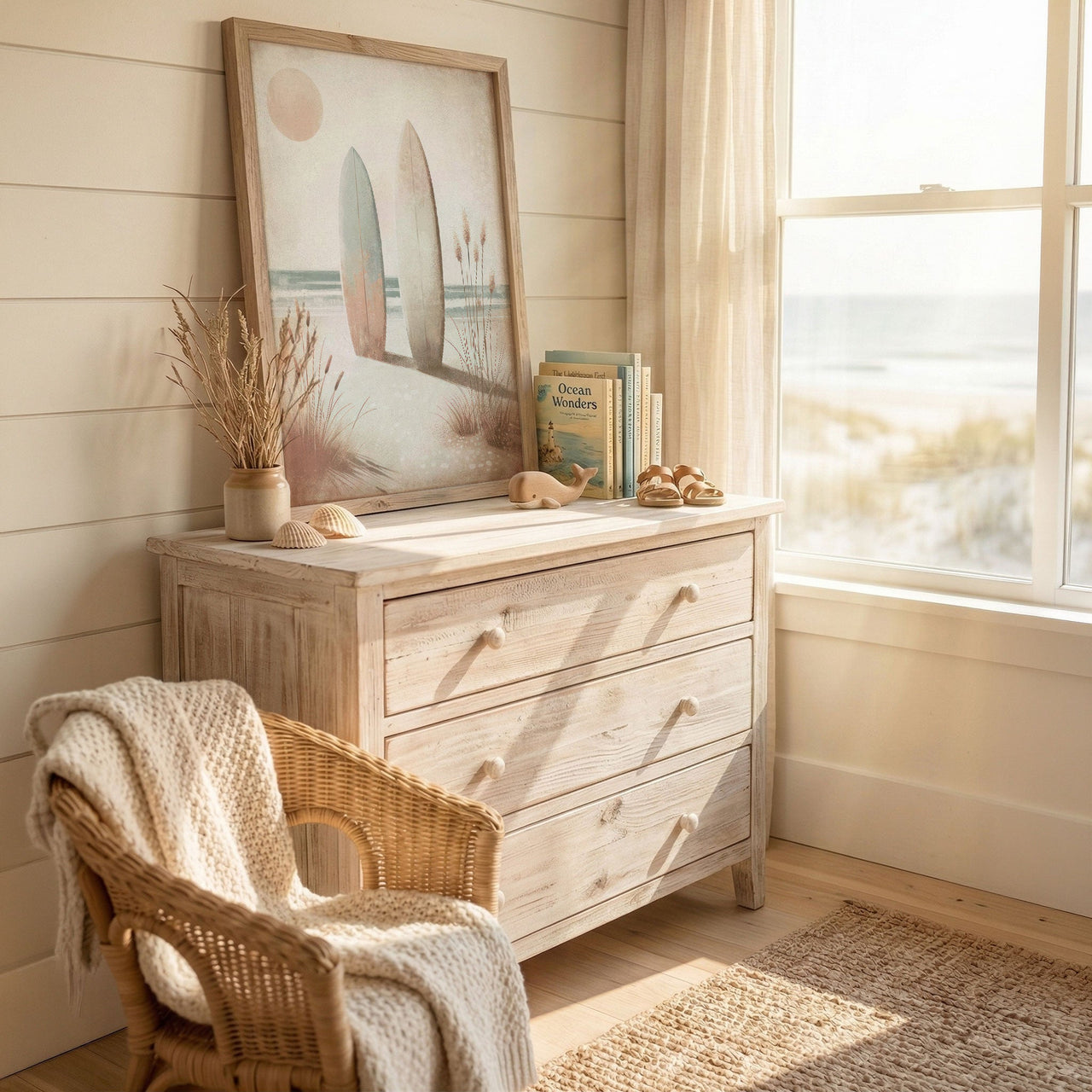 Surfboard Wall Art – Coastal Living Room Print