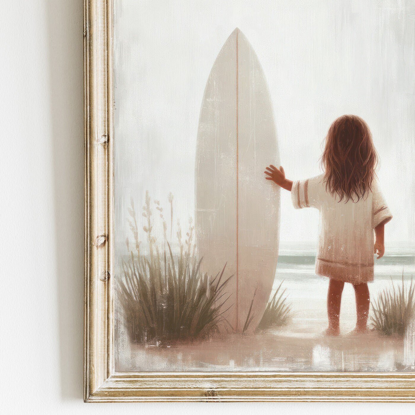 Surfing Nursery Decor, Beach Room Art, Surfer Print for Girls - WildfieldPrints