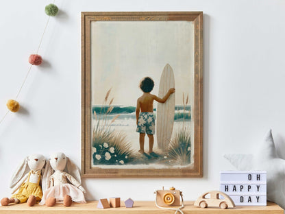Surfing Nursery Decor, Surfer Boy Art, Beach - Themed Wall Decor - WildfieldPrints