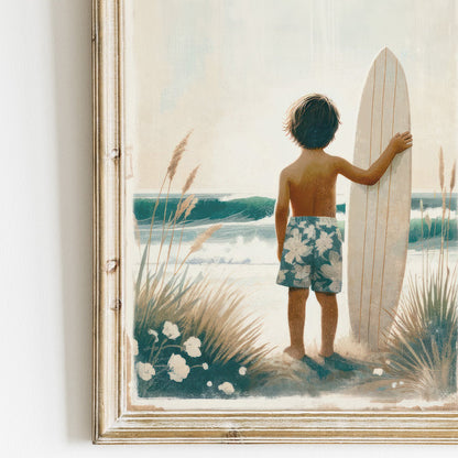 Surfing Nursery Decor, Surfer Boy Art, Beach - Themed Wall Decor - WildfieldPrints