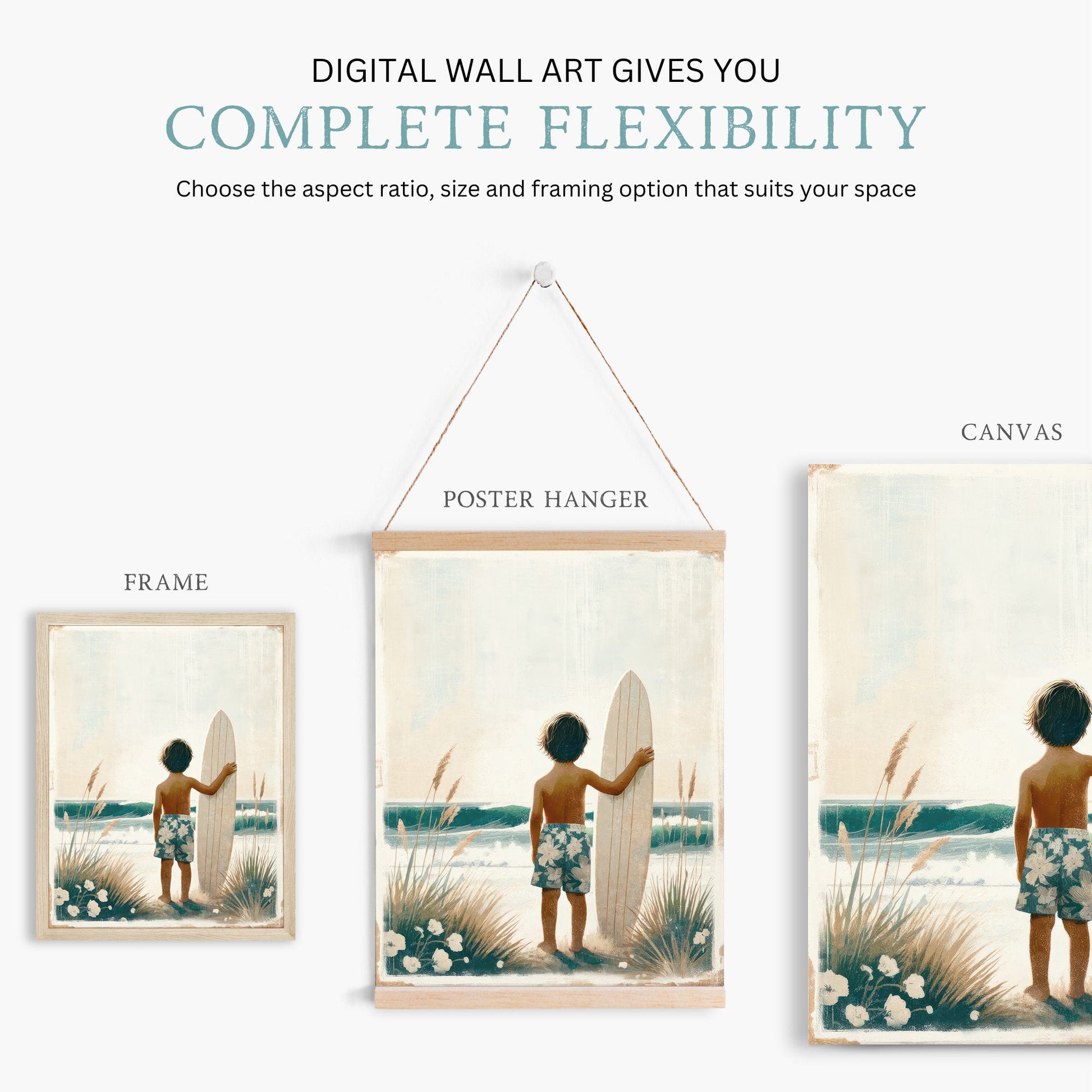 Surfing Nursery Decor, Surfer Boy Art, Beach - Themed Wall Decor - WildfieldPrints