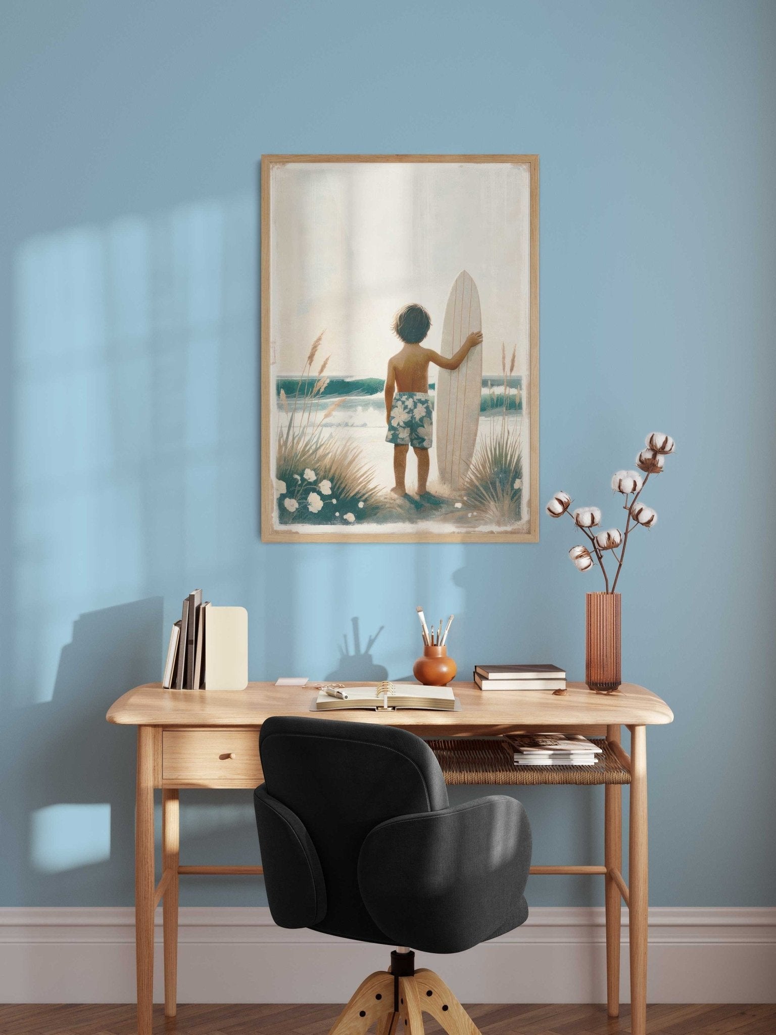 Surfing Nursery Decor, Surfer Boy Art, Beach - Themed Wall Decor - WildfieldPrints