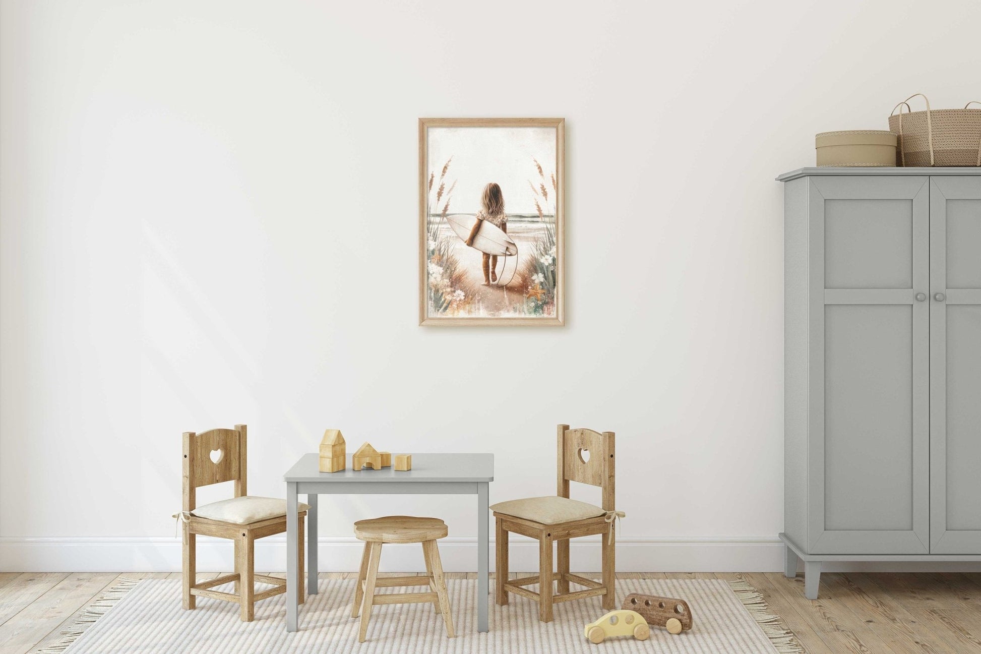Surfing Nursery Decor, Surfer Girl Wall Art, Beach Themed Room Decor - WildfieldPrints