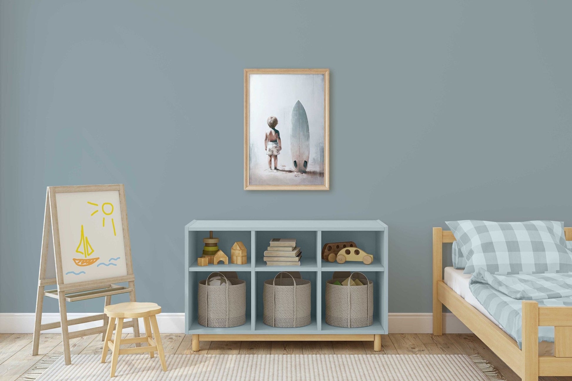 Surfing Nursery Prints, Beach Boy Room Decor, Surfer Kid Art - WildfieldPrints