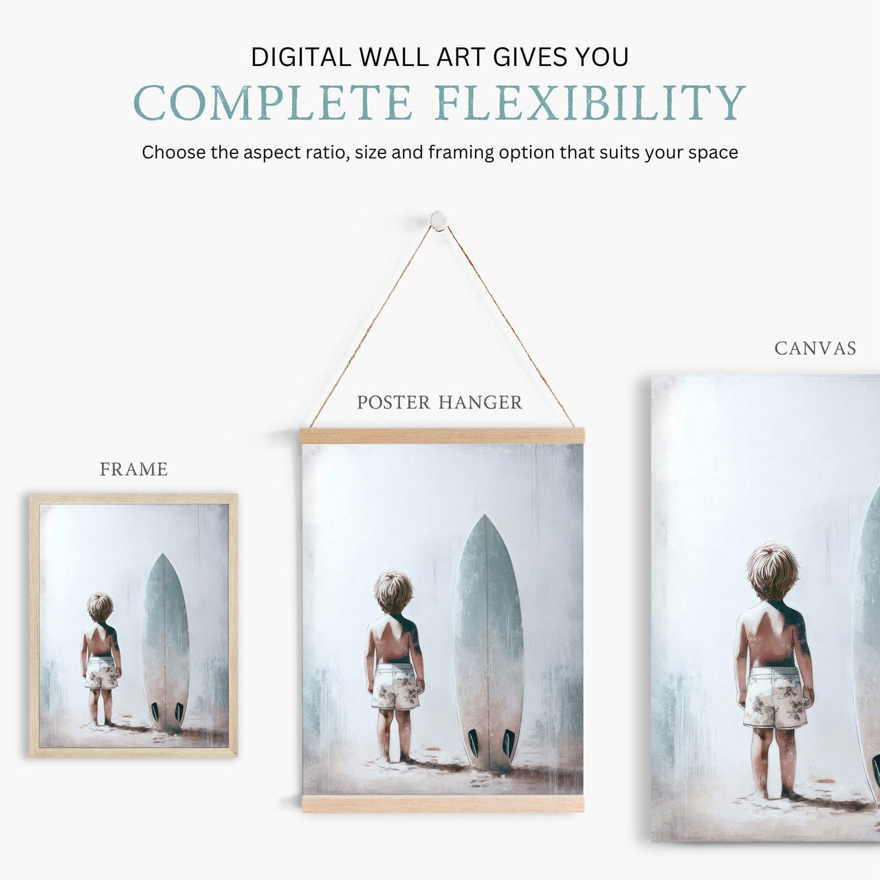 Surfer Boy Wall Art – Beach Kids Room Print