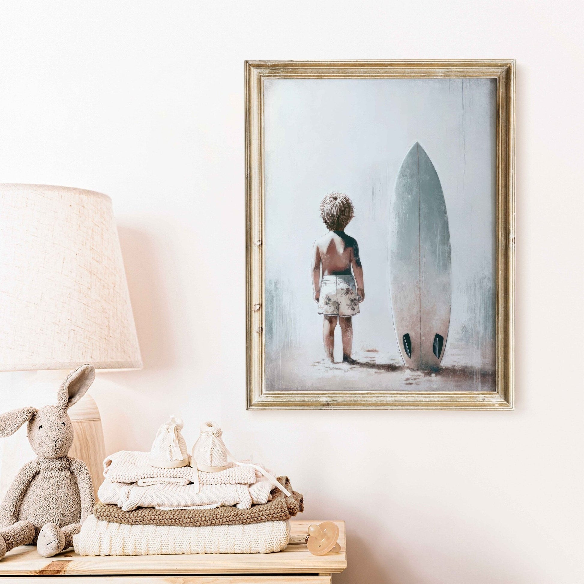 Surfing Nursery Prints, Beach Boy Room Decor, Surfer Kid Art - WildfieldPrints