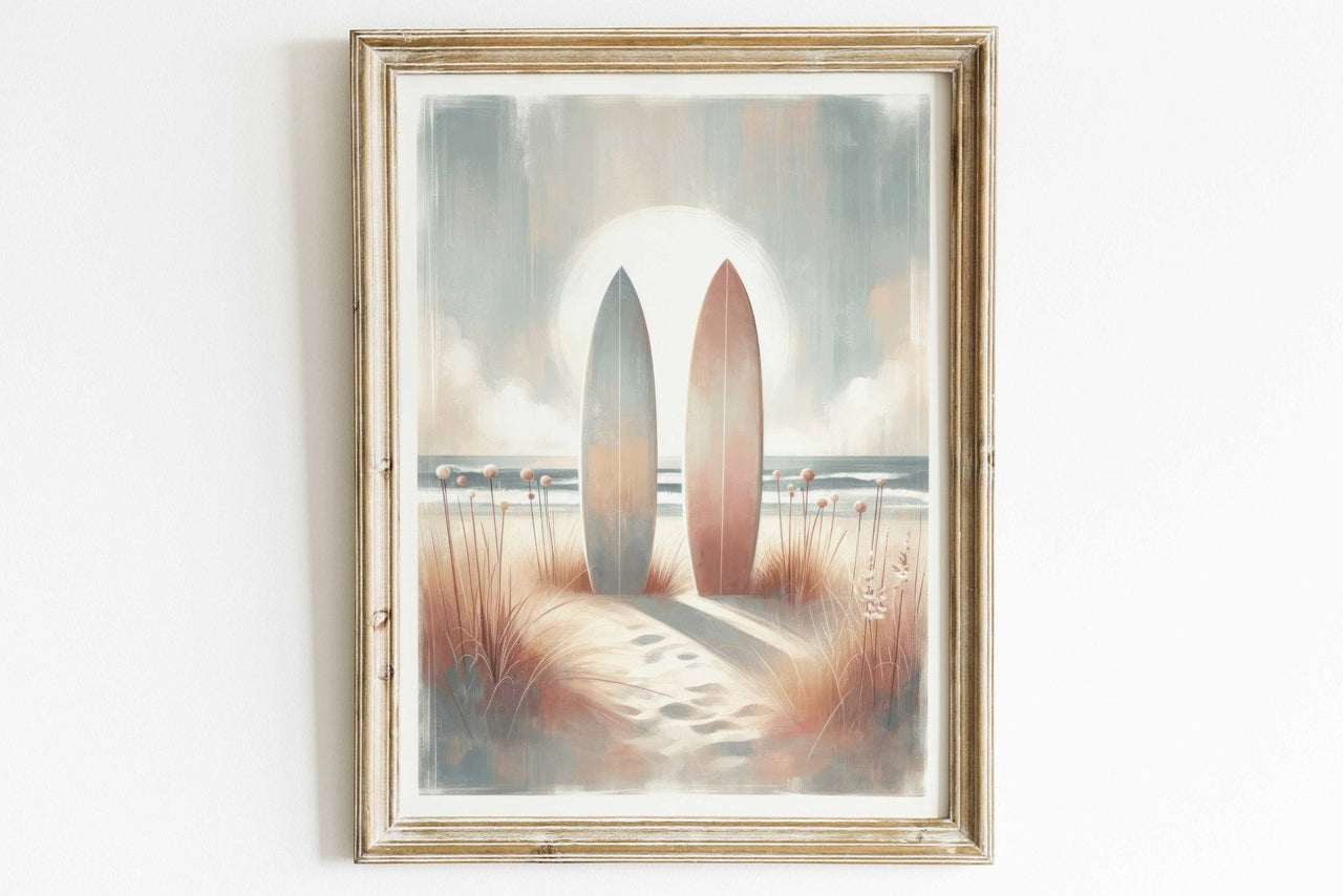 Surfing Wall Art – Coastal Living Room Print Collection