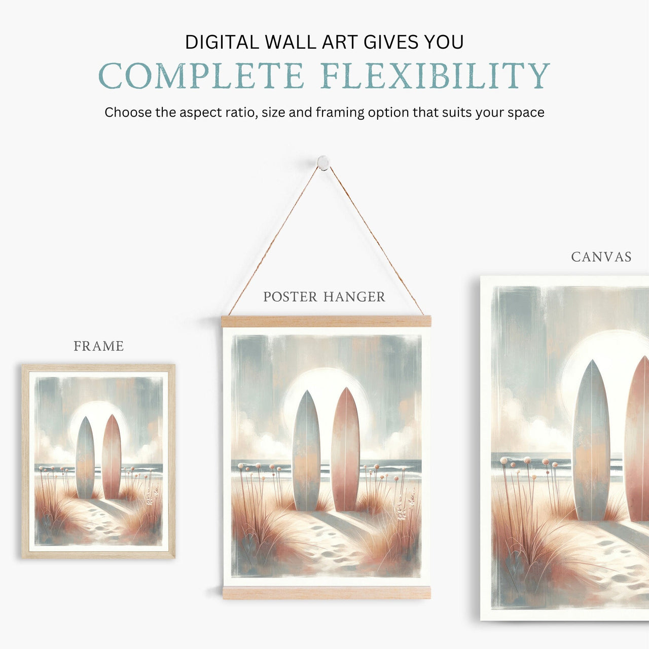 Surfing Wall Art – Coastal Living Room Print Collection
