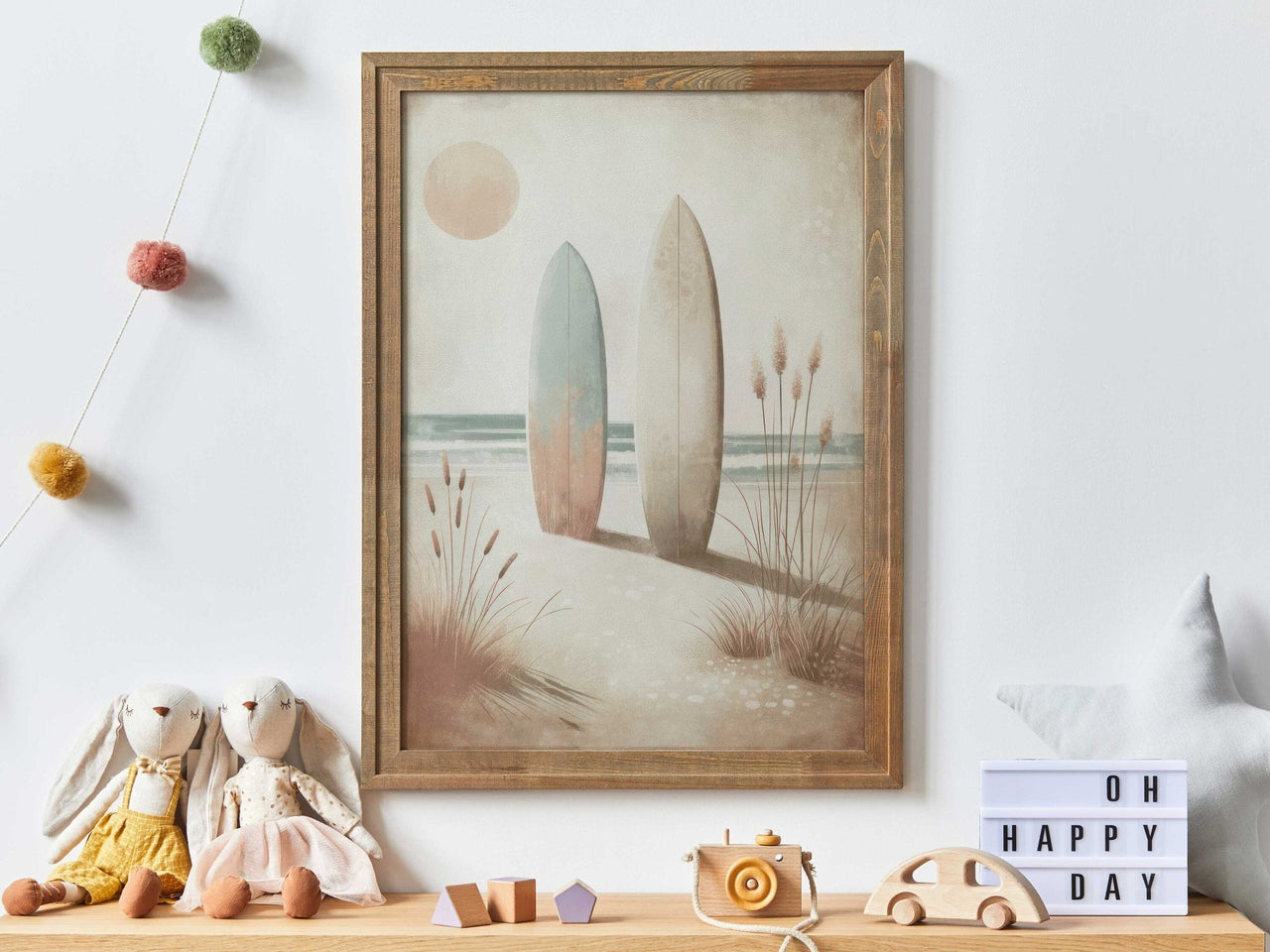 Surfboard Wall Art – Coastal Living Room Print