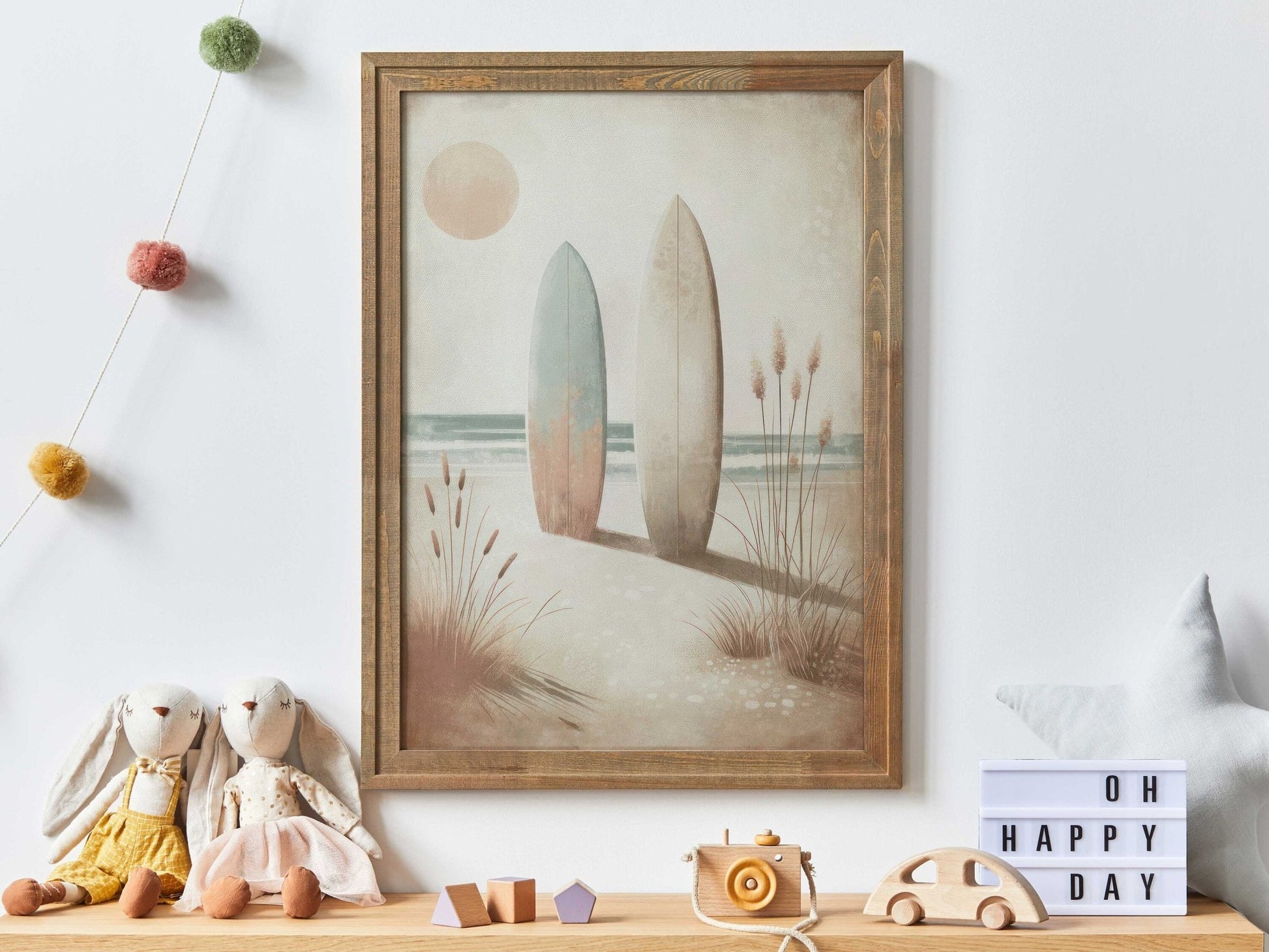 Surfing Wall Art, Beach Scene Print, Coastal Decor - WildfieldPrints